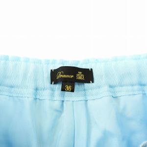 Drawer ナナコギャザードロストパンツ テーパード ジップフライ ツイード 36 水色 65142361399 /KU