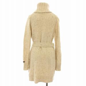 BURBERRY BLUE LABEL ニットワンピース ひざ丈 タートルネック 長袖 ベルト 38 ベージュ FBF28-515-40 /YT