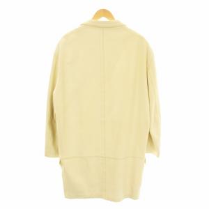GIANNI VERSACE チェスターコート ミドル丈 レザー 48 アイボリー 38097 /KU