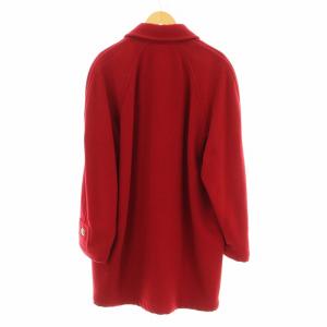 VERSACE JEANS COUTURE ステンカラーコート ミドル丈 ジップアップ ウール L 赤 レッド /KU