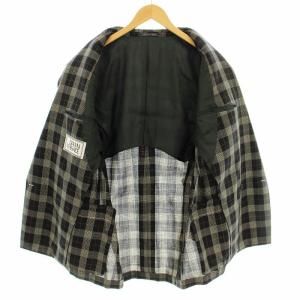 GIANNI VERSACE テーラードジャケット ダブル チェック L 黒 ブラック ライトグレー 1538V0 /KU