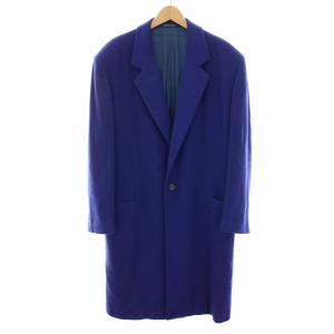 チェスターコート アウター ロング カシミヤ 48 青 ブルー 41VPWO /YT