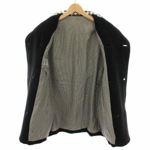 GIANNI VERSACE チェスターコート アウター ミドル 千鳥格子柄 黒 ブラック 白 ホワイト /YT