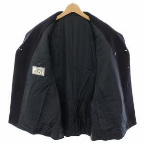 GIANNI VERSACE テーラードジャケット ダブル ショートコート アウター カシミヤ混 ハンガー付き 50 紺 ネイビー 11D1VO