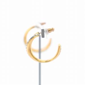 SWAROVSKI フープピアス メタル スワロフスキー 保存箱付き ゴールドカラー 黒 ブラック /YT