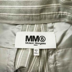 MM6 Maison Margiela ワイドパンツ ストライプ コットン 38 グレー S32KA0521 /AN44 AA