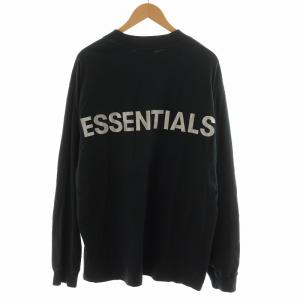 Tシャツ カットソー 長袖 バックロゴ コットン XL 黒 ブラック /AN33