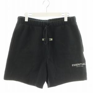 ショートパンツ ハーフパンツ スウェットパンツ ロゴ S 黒 ブラック /AN46