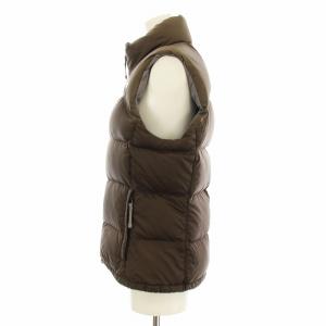 THE NORTH FACE ヌプシ ダウンベスト スタンドカラー ジップアップ ロゴ刺繍 XS 茶 ブラウン NDW00359 /KU