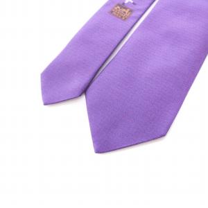 HERMES ネクタイ レギュラータイ シルク 紫 パープル AA