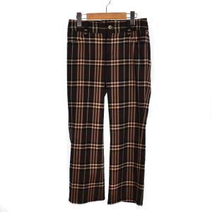 パンツ スラックス チェック 34 茶 ブラウン FQF70-672-65