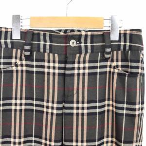BURBERRY BLUE LABEL パンツ スラックス チェック 34 茶 ブラウン FQF70-672-65