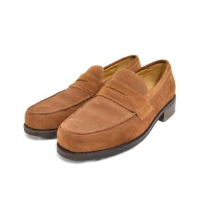 コインローファー スウェード 7 茶 ブラウン