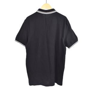 FRED PERRY ポロシャツ 半袖 鹿の子 ロゴ 刺繍 M 黒 ブラック M3600/350/1950/419