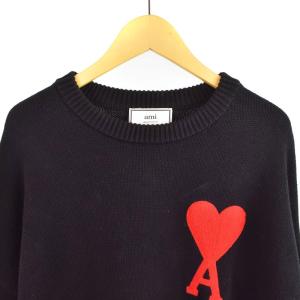 AMI Alexandre Mattiussi ニット セーター ロゴ M ブラック A20HK009.006