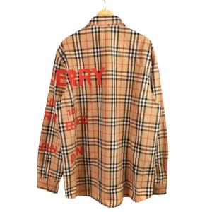 BURBERRY CHECKED RED LOGO PRINTED SHIRT ノバチェック M ベージュ