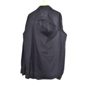 sulvam ショルダーカッティング長袖シャツ L 黒 ブラック SP-B01-001