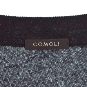 COMOLI 25SS コットン Vネック カーディガン 3 ブラック B01-06002