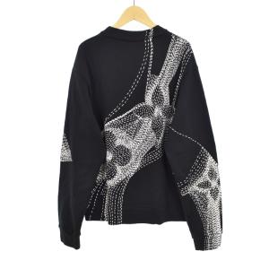 LOUIS VUITTON 20年製 モノグラム フラワー プリント スウェット M ブラック RM202