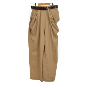Draped trousers in cotton パンツ 42 ベージュ