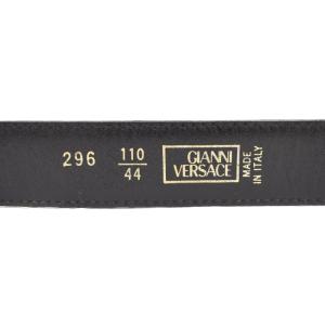 GIANNI VERSACE ベルト ハトメ メデューサ レザー 110/44 黒 ブラック AA