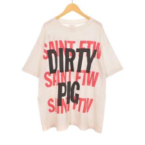 25SS DIRTY PIG SS TEE Tシャツ 半袖 プリント ダーティ加工 M 白 ホワイト SM-HR8-0000-021