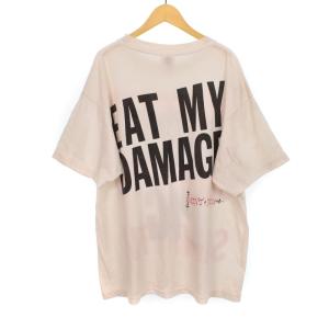 SAINTMICHAEL 25SS DIRTY PIG SS TEE Tシャツ 半袖 プリント ダーティ加工 M 白 ホワイト SM-HR8-0000-021