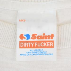 SAINTMICHAEL 25SS DIRTY PIG SS TEE Tシャツ 半袖 プリント ダーティ加工 M 白 ホワイト SM-HR8-0000-021