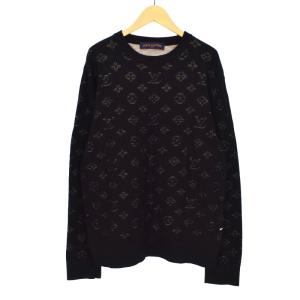 20SS ドロップニードル モノグラム ニット M ブラック RM201Q TBV HIN44W