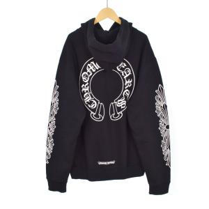 CHROME HEARTS ホースシュー フローラル スリーブ パーカー プルオーバー M ブラック