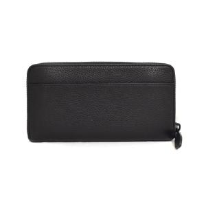 COACH 長財布 エンボスロゴ ラウンドファスナー 黒 ブラック