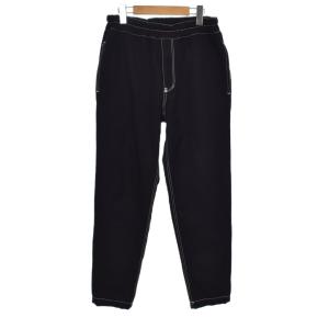 AD2012 製品染め パンツ スラックス ステッチ S 黒 ブラック 1J-P006