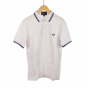 ポロシャツ 半袖 ロゴ 刺繍 S 白 ホワイト M3600