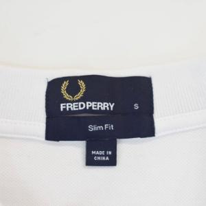 FRED PERRY ポロシャツ 半袖 ロゴ 刺繍 S 白 ホワイト M3600