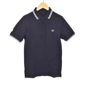 ポロシャツ 半袖 ロゴ 刺繍 S 紺 ネイビー M3600