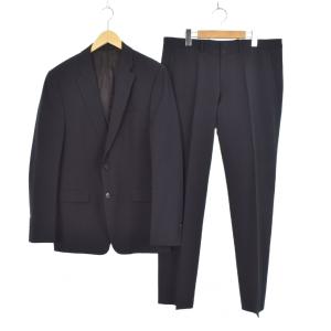 シングルスーツ セットアップ テーラードジャケット パンツ スラックス ピンストライプ 40 34 黒