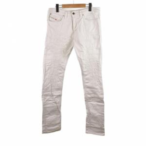 ジーンズ デニム パンツ スタッズ 16Y 白 ホワイト