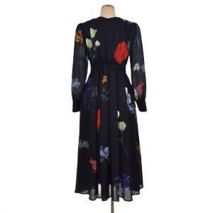 Ameri VINTAGE 20SS 2WAY AMANDA DRESS アマンダドレス ワンピース 長袖 花柄 S 紺 ネイビー