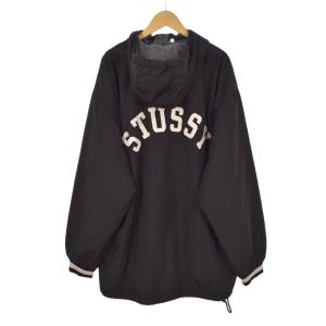 STUSSY 90's オールド フーデッドナイロンジャケット M ネイビー