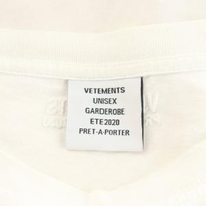 VETEMENT Tシャツ カットソー 半袖 ロゴ M ピンク 白 ホワイト /AN27 AA
