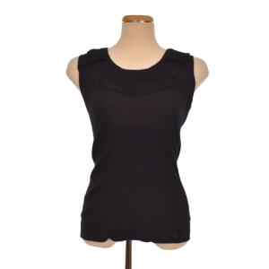 ニット カットソー ココマークプレート カシミヤ シルク ブラック