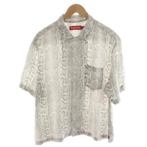 24SS Snake Shirt パイソン柄 L グレー ホワイト
