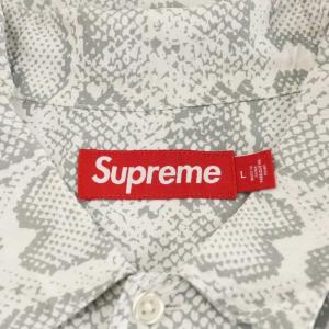 Supreme 24SS Snake Shirt パイソン柄 L グレー ホワイト