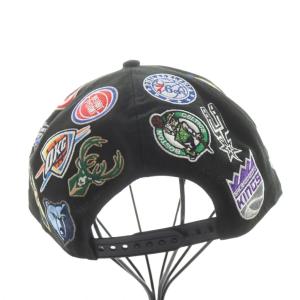 NEW ERA 9FIFTY NBA チームロゴ オールオーバー キャップ 帽子 刺繍 黒 ブラック 205791 /AN17