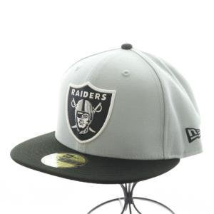 59FIFTY ラスベガス レイダース キャップ 帽子 ロゴ 刺繍 7 1/2 グレー 黒 ブラック 208824