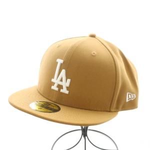 59FIFTY ロサンゼルス ドジャース キャップ 帽子 ロゴ 刺繍 8 茶 ブラウン 白 ホワイト /AN23