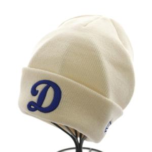 NEW ERA ベーシック カフニット ビーニー ニット帽 ワッチキャップ ニットキャップ 白 ホワイト Dロゴ 刺繍