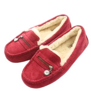 アンスレーチャーム ANSLEY CHARM モカシン シューズ スエード ボア 24.0cm ピンク