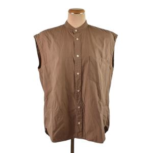 19SS WASHED FINX TWILL SLEEVELESS SHIRTS 0 茶 ブラウン A9SS04TN