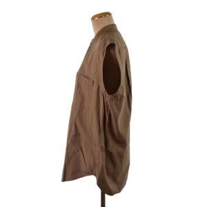 AURALEE 19SS WASHED FINX TWILL SLEEVELESS SHIRTS 0 茶 ブラウン A9SS04TN